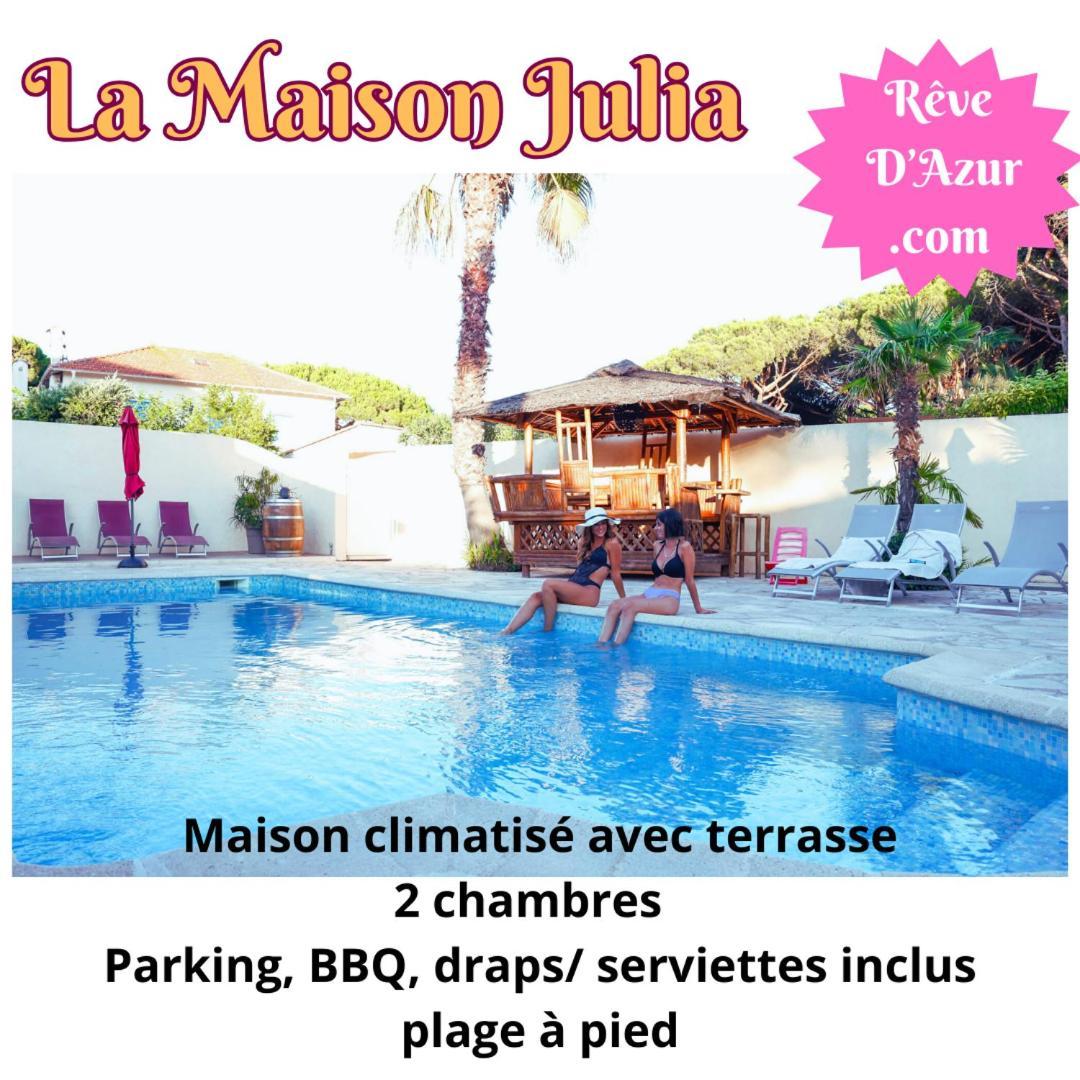 Reve D'Azur, 2 Chambres, Maison Julia En Bord De Mer A La Nartelle, Piscine Partagee, Parking & Terrasse Bbq, Wifi Et Draps Inclus Plage A Pied Сент-Максим Экстерьер фото